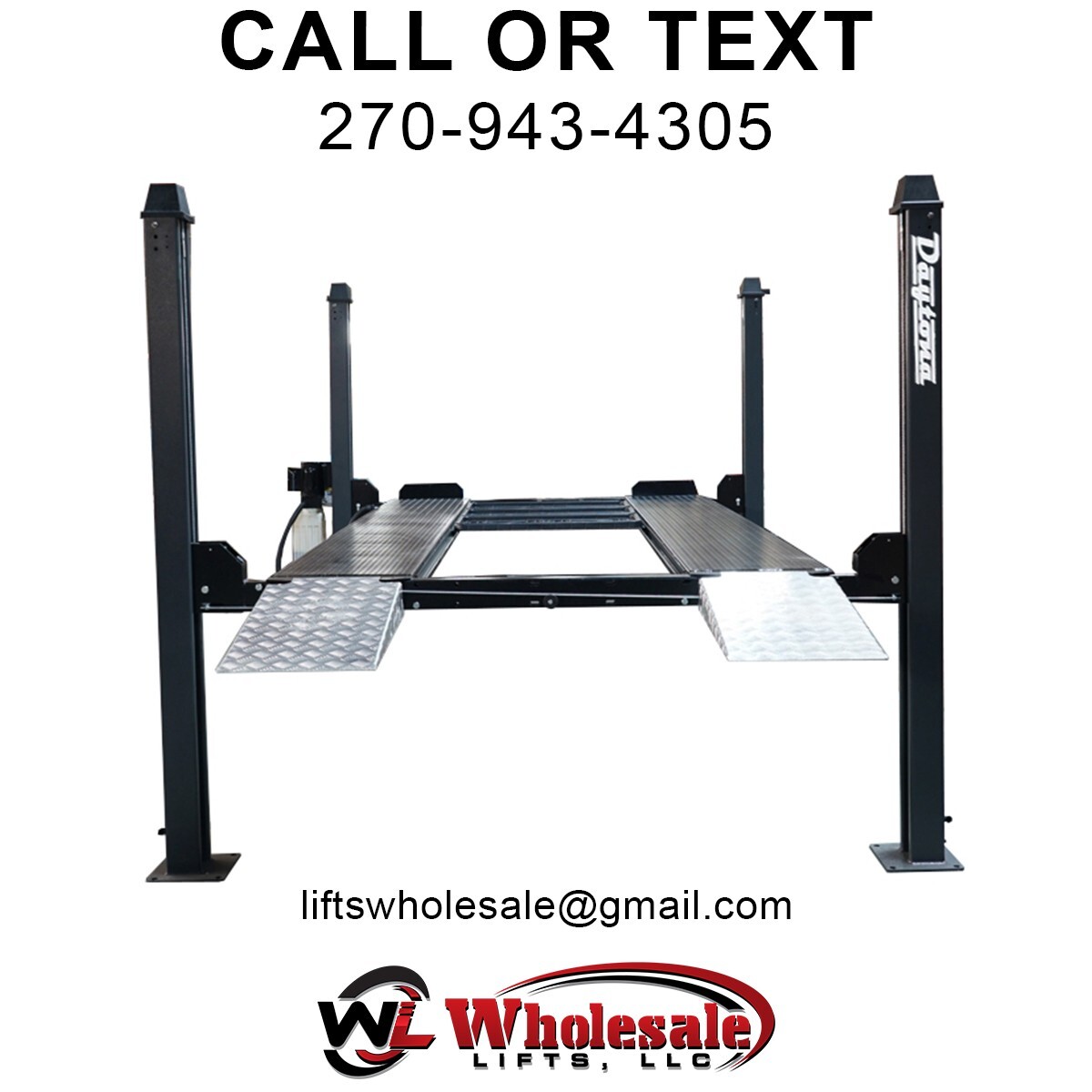 New Daytona 10,000lb 4-Post Parking Lift LFPP10 *Includes Aluminum Ramps*