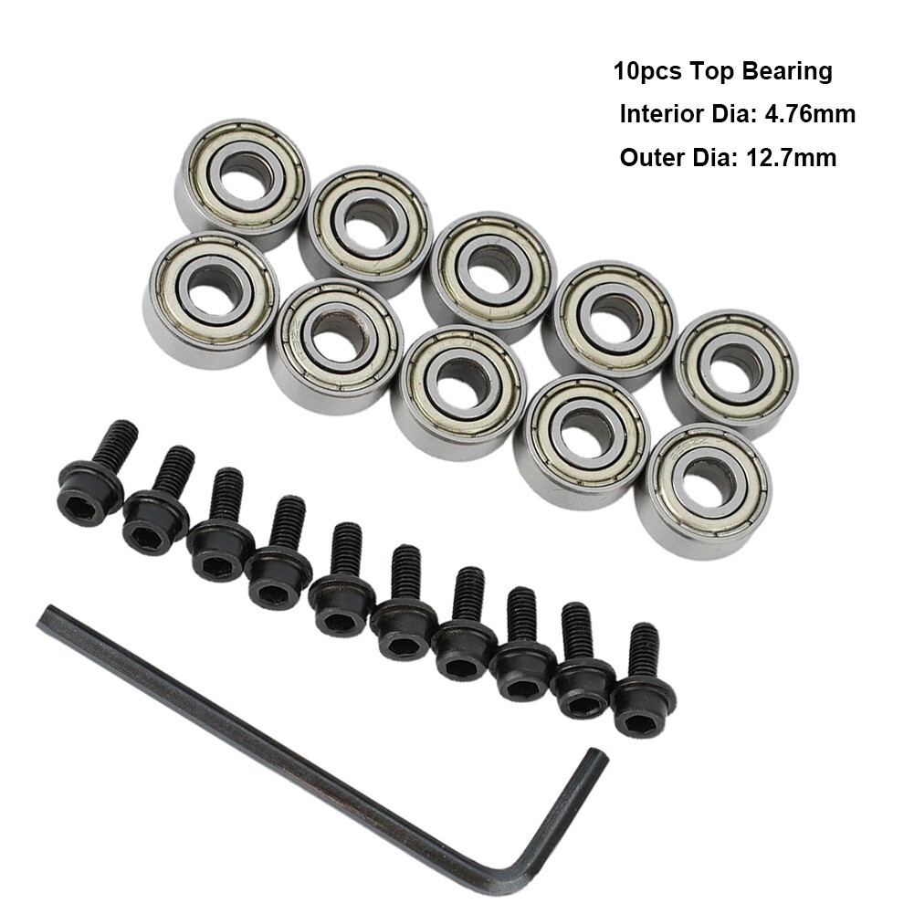 Steel Router Bits Top Mounted Ball Bearings Guide Silver For Bearing 12.7mm