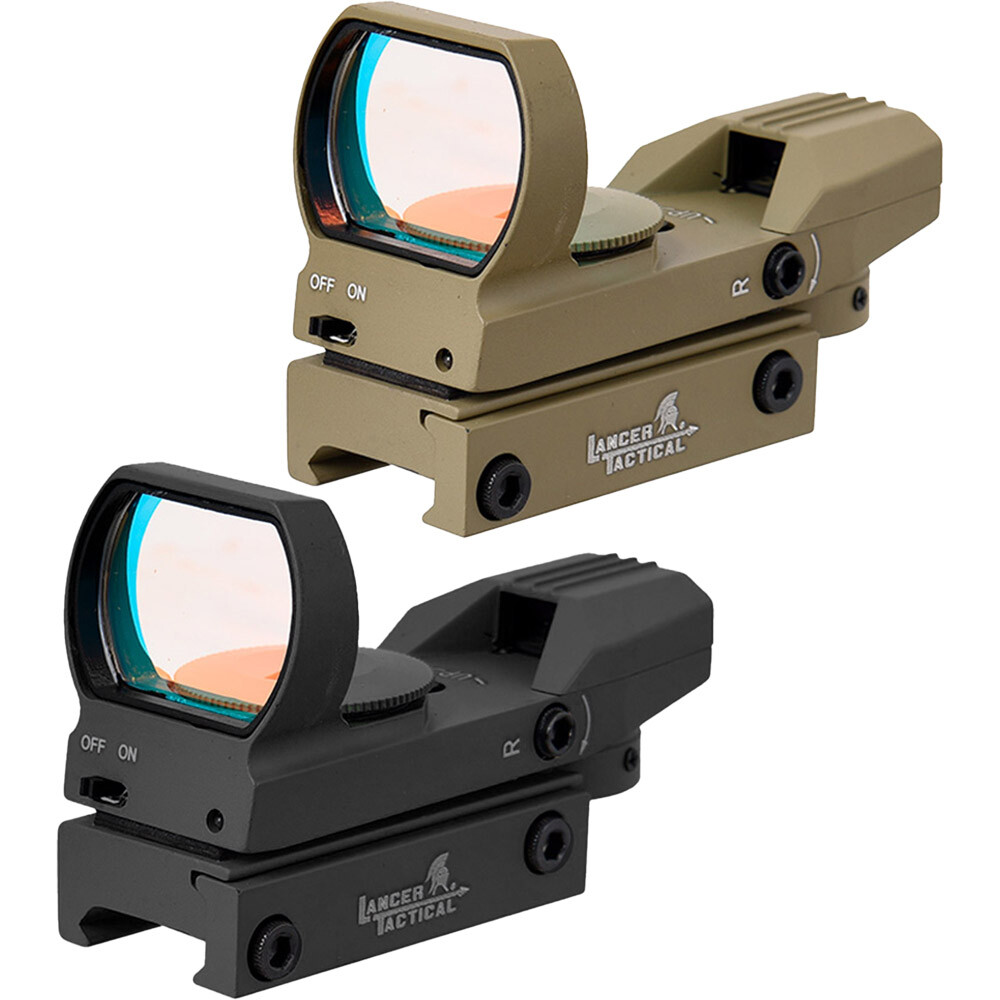 Lancer Tactical 4-Reticle AIRSOFT Red Dot Reflex Sight w/ Light Control CA-401LC