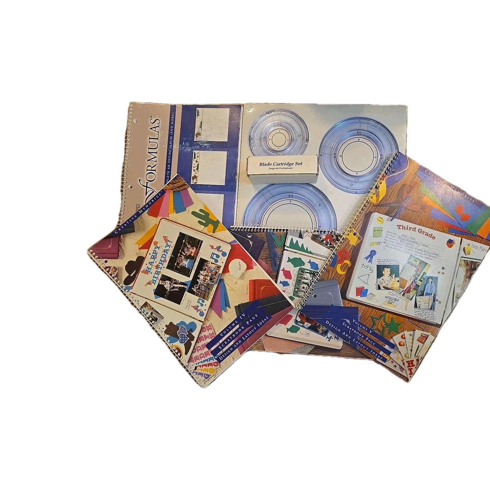 3 NEW Creative Memories Collection Circle Pattern Cutting Blades 4 Scrapbook Lot