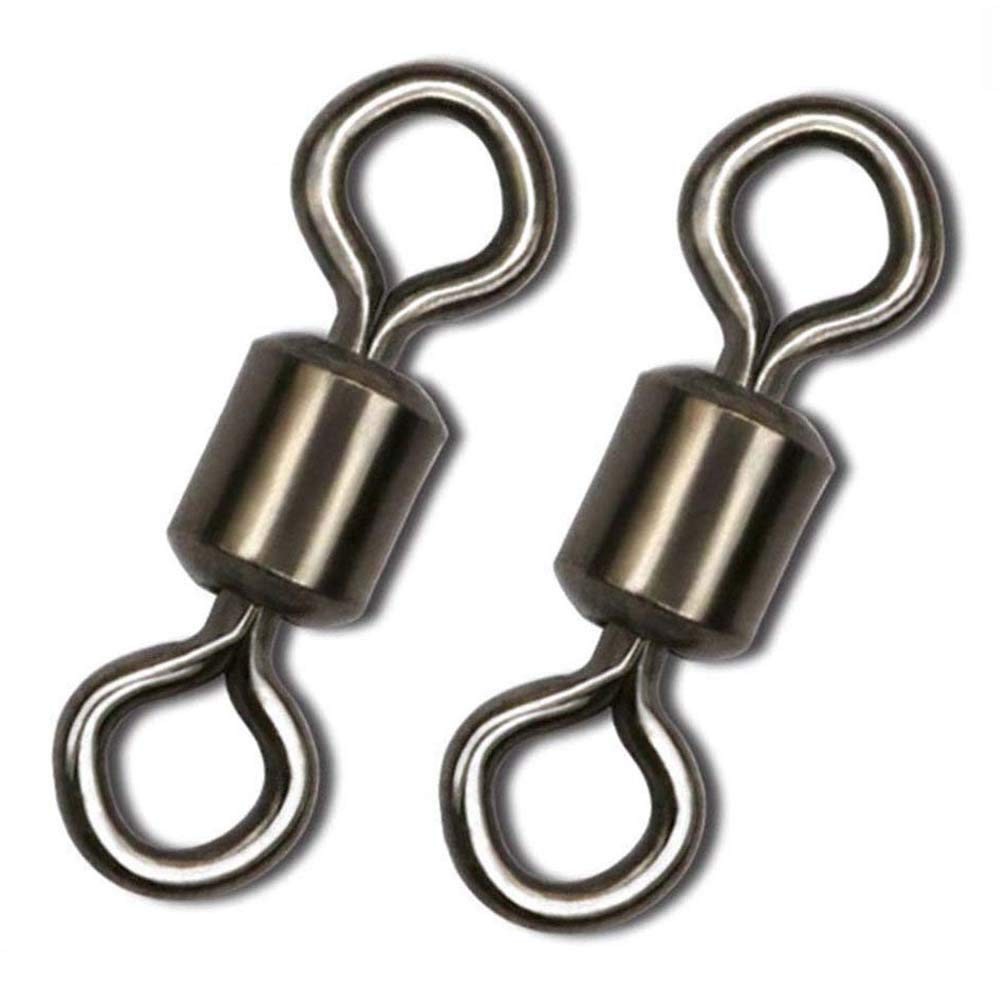 Rolling Barrel Fishing Swivel Black Nickle Fishing Hook Line Connector Fishin...