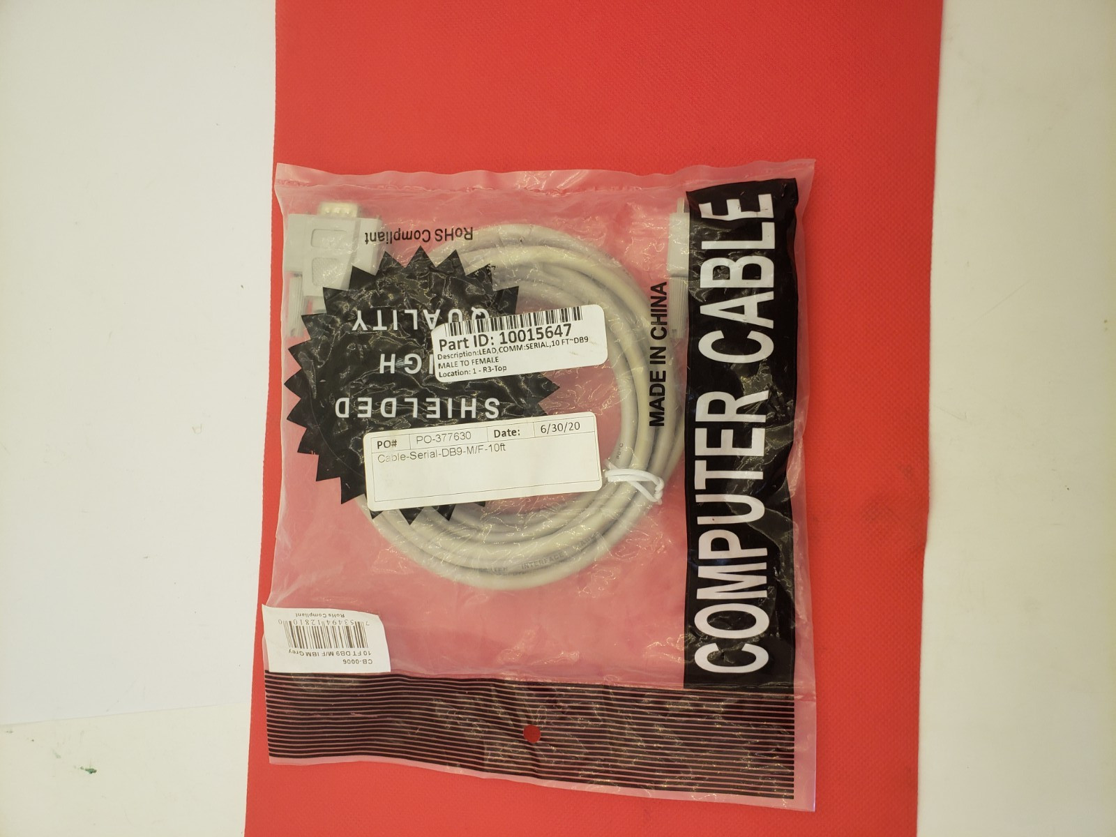 ROHS COMPLIANT CB-0006 10 FT DB9 M/F IBM GREY COMPUTER INTERFACE  CABLE