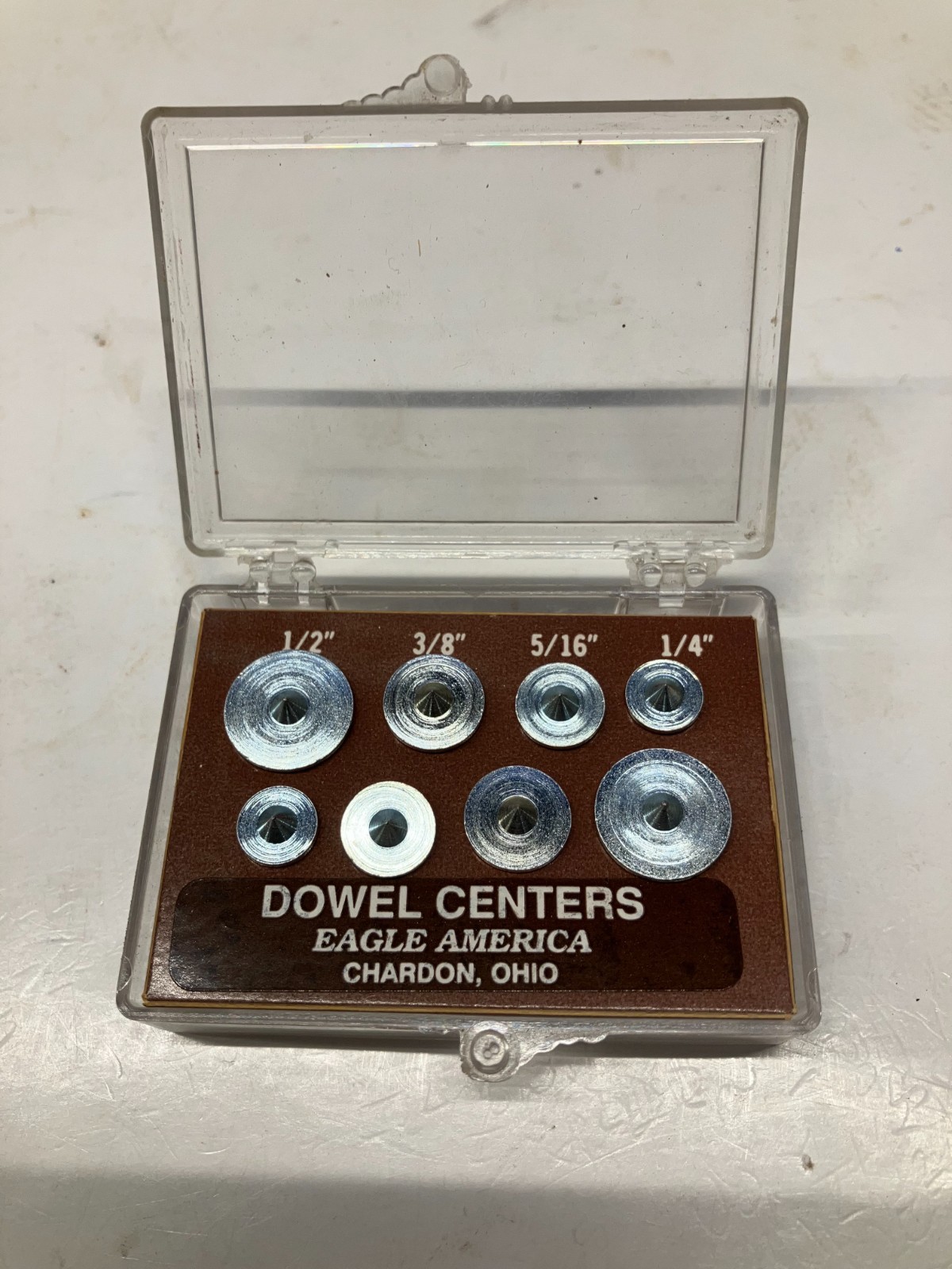 8pc Eagle America Dowel Centers Part No. 445-0800 Chardon Ohio Wood Shop