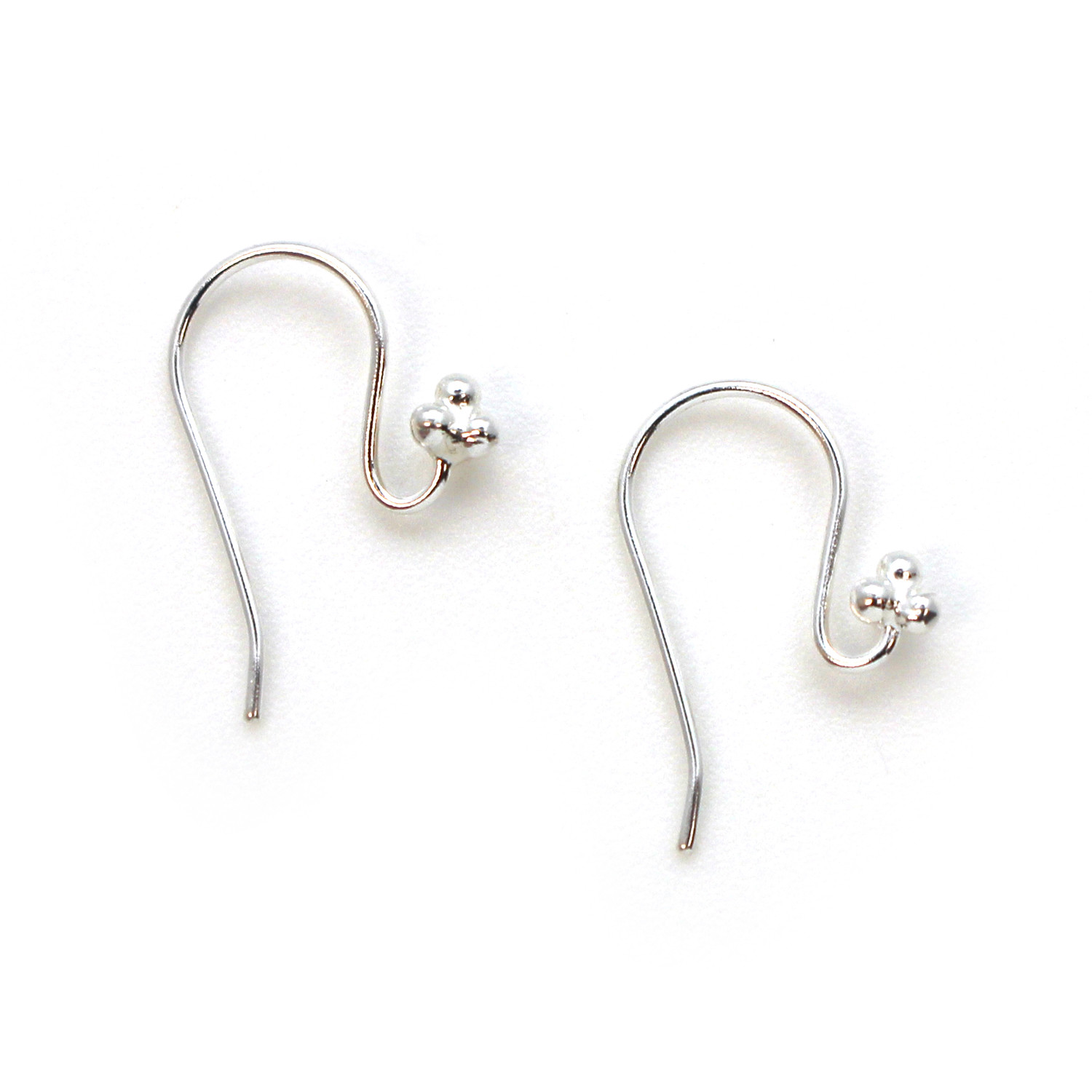 925 Sterling Silver Fancy Earwire with 4 Ball s (1 pair)