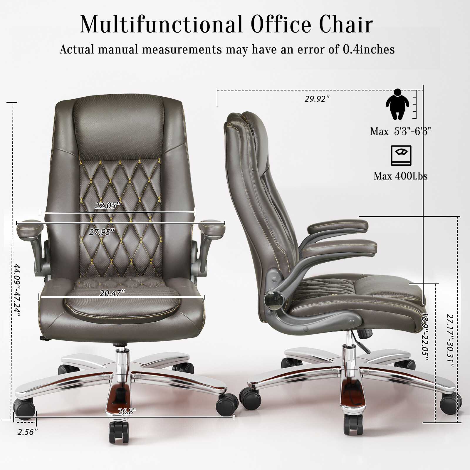 Executive PU Leather Office Chair High Back Computer Task Home Desk Chair
