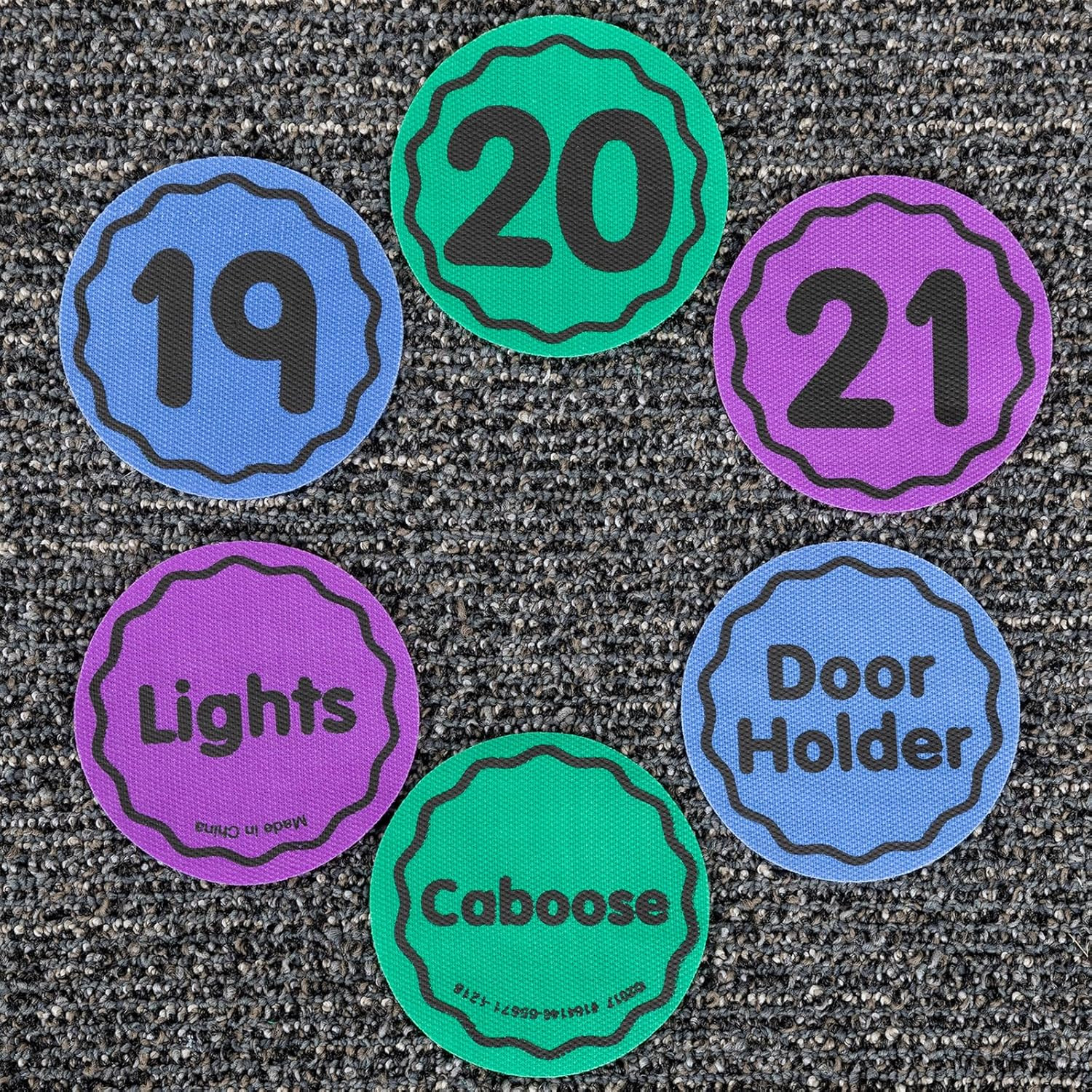 Carpet Mark-Its 36 Pack Line-Up Helpers Numbered Spot Markers and Labels 4' Carp