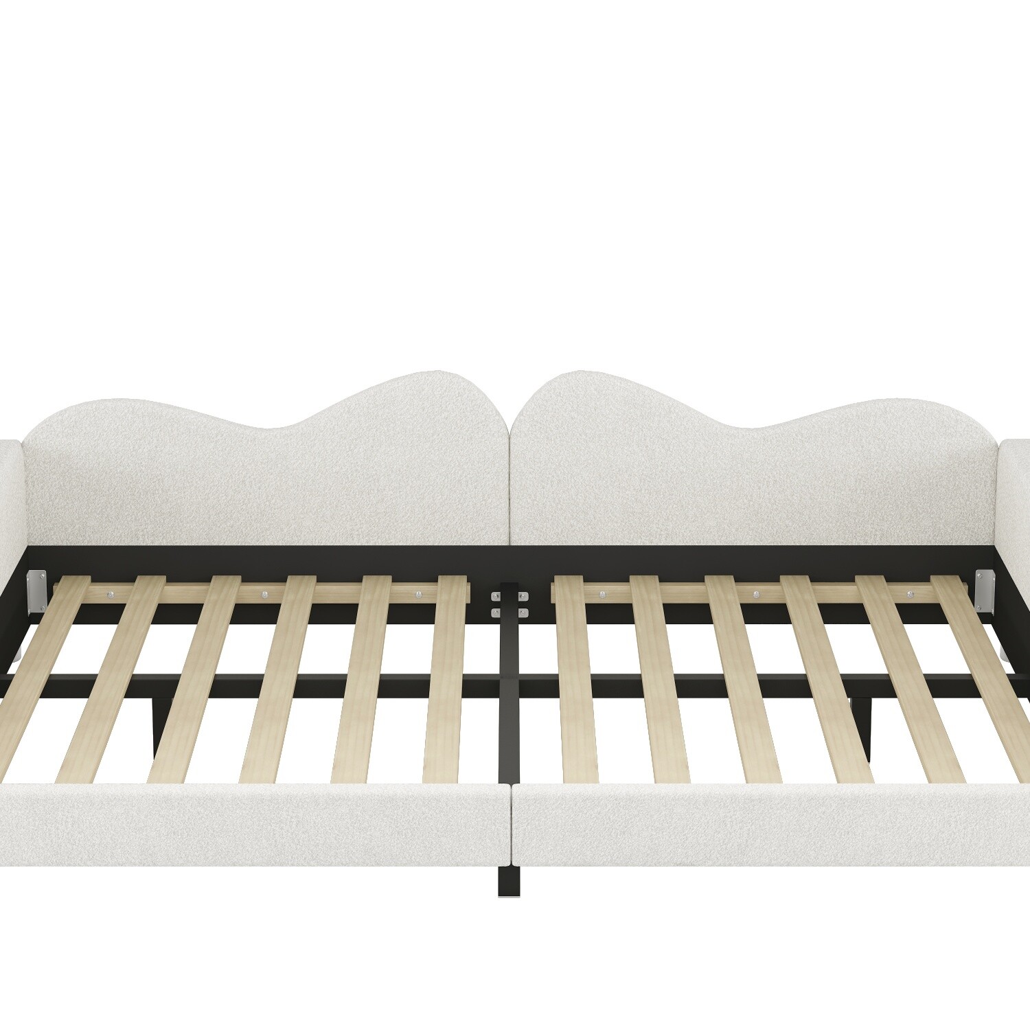 Full Size Daybed Upholstered Bed Frame Sofa Bed for Bedroom White/Gray