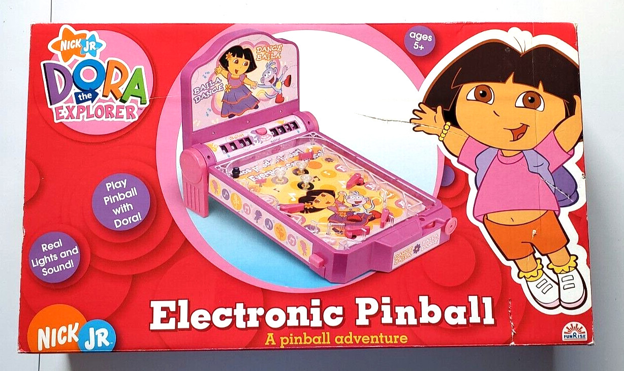 RARE! Nick Jr. DORA THE EXPLORER PINBALL MACHINE Electronic Tabletop Arcade Toy