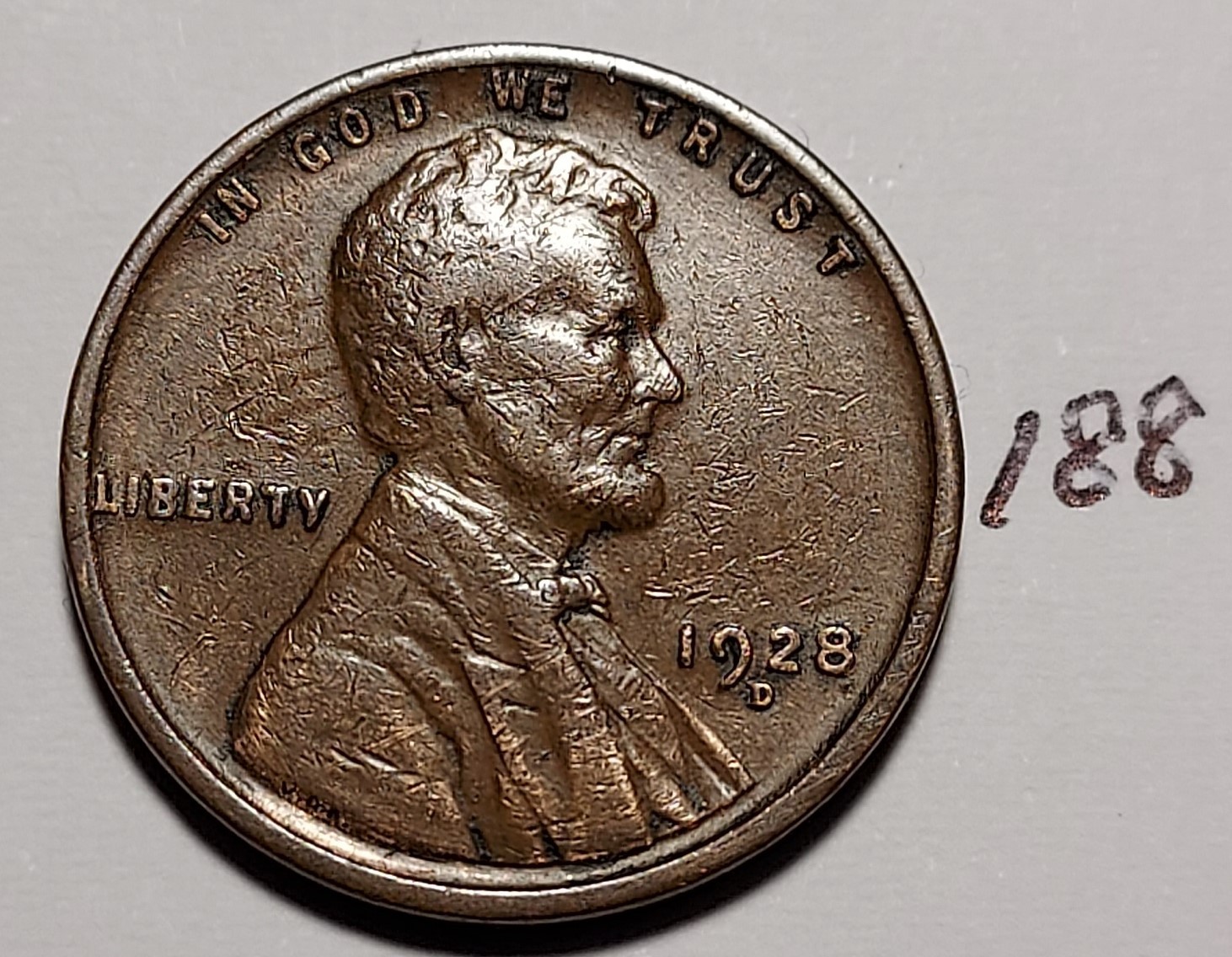 1928-D Lincoln Wheat Cent    VERY FINE   #188