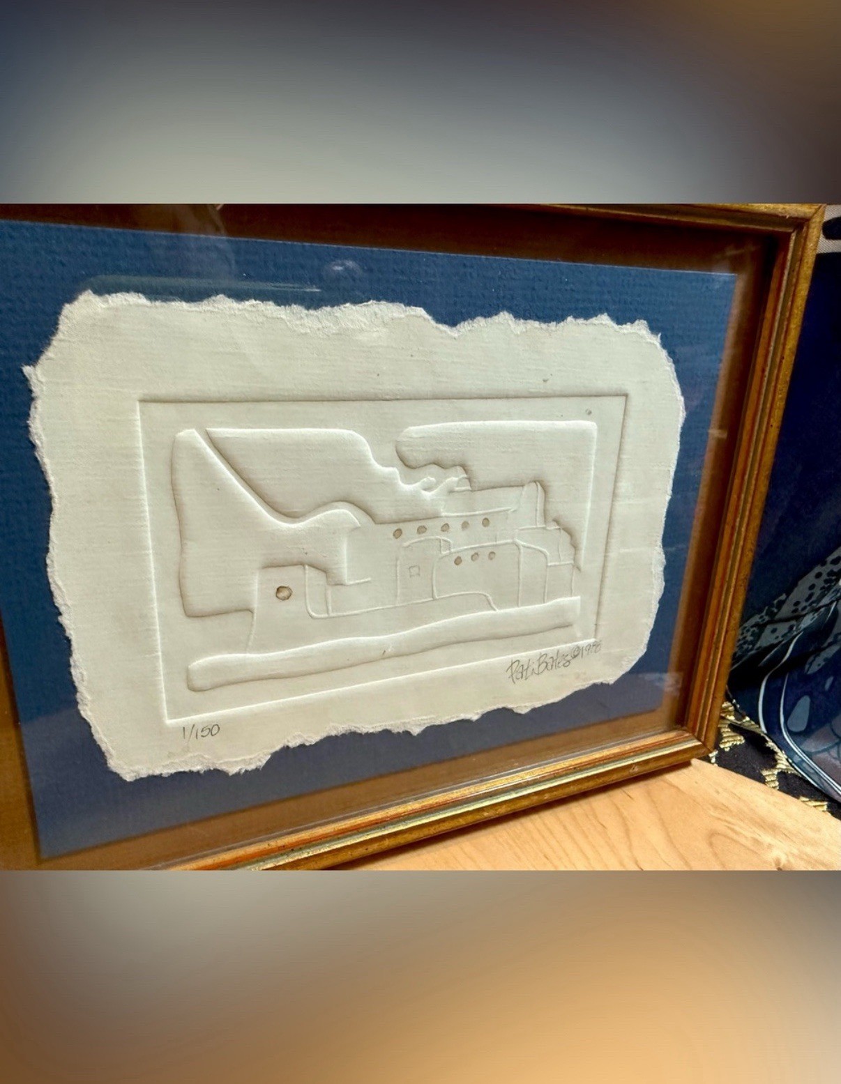 Vintage 1988 Artist Signed Native American Adobe Cast Paper Art
