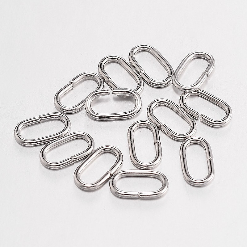100pcs Iron Open Jump Rings Silver Connector Oval Link for Necklace Jewelry DIY