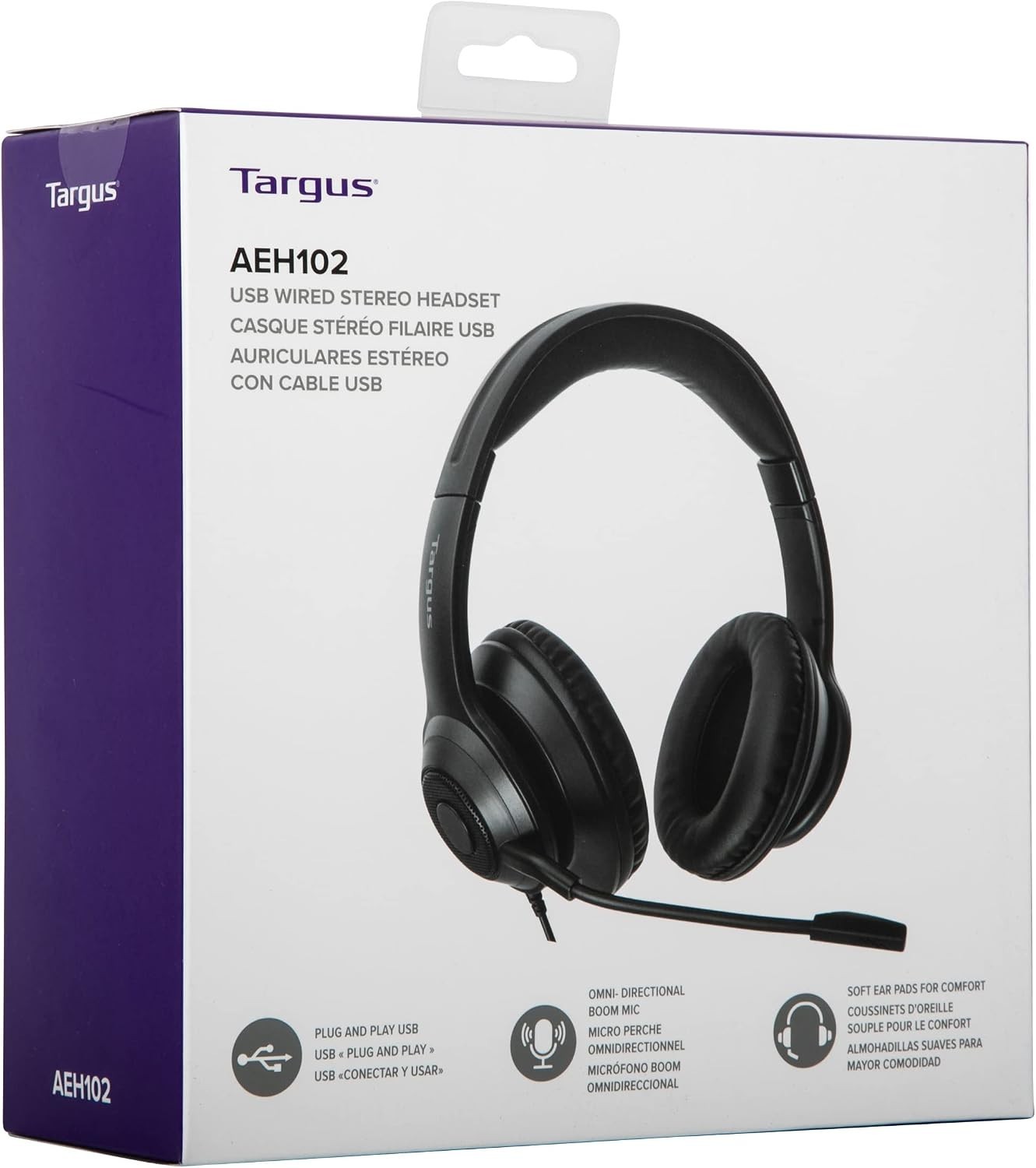 Targus AEH102 USB Wired Stereo Headset, (Black)