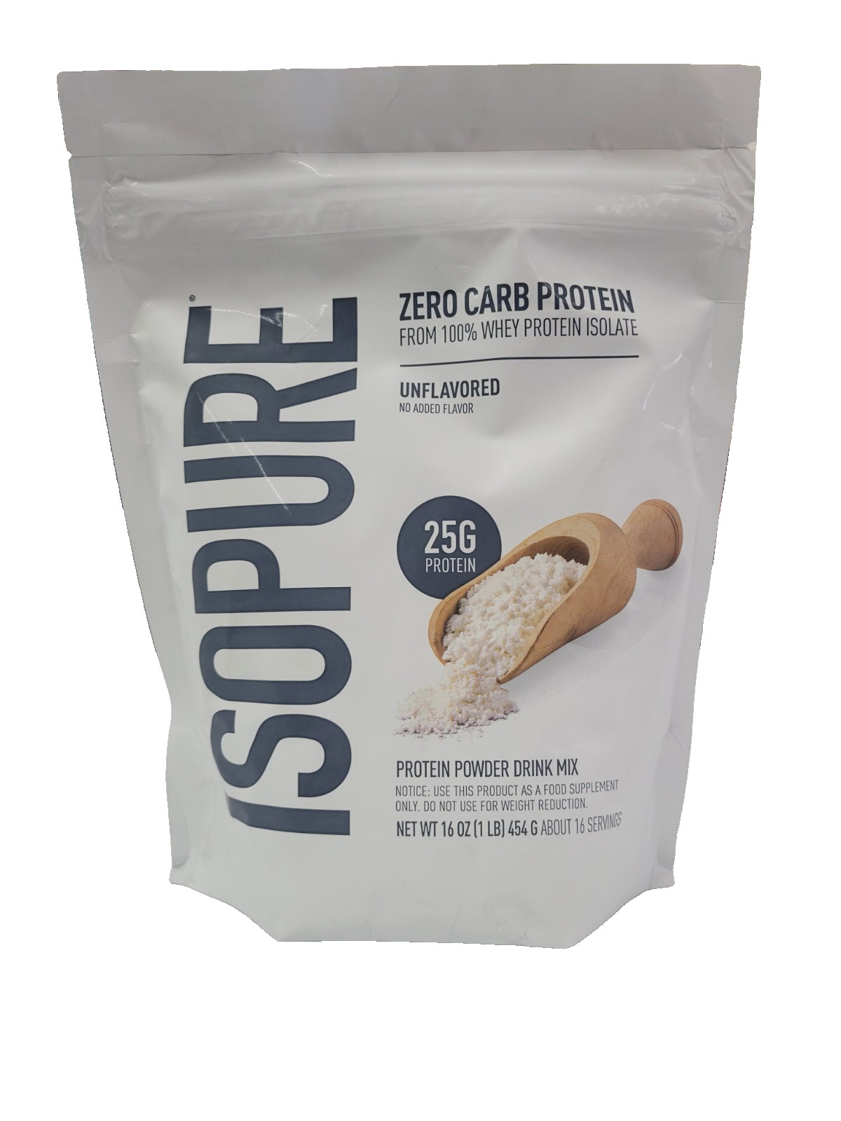 Isopure Zero Carb Protein Powder Unflavored - 16 oz (BB: 08/11/2027)