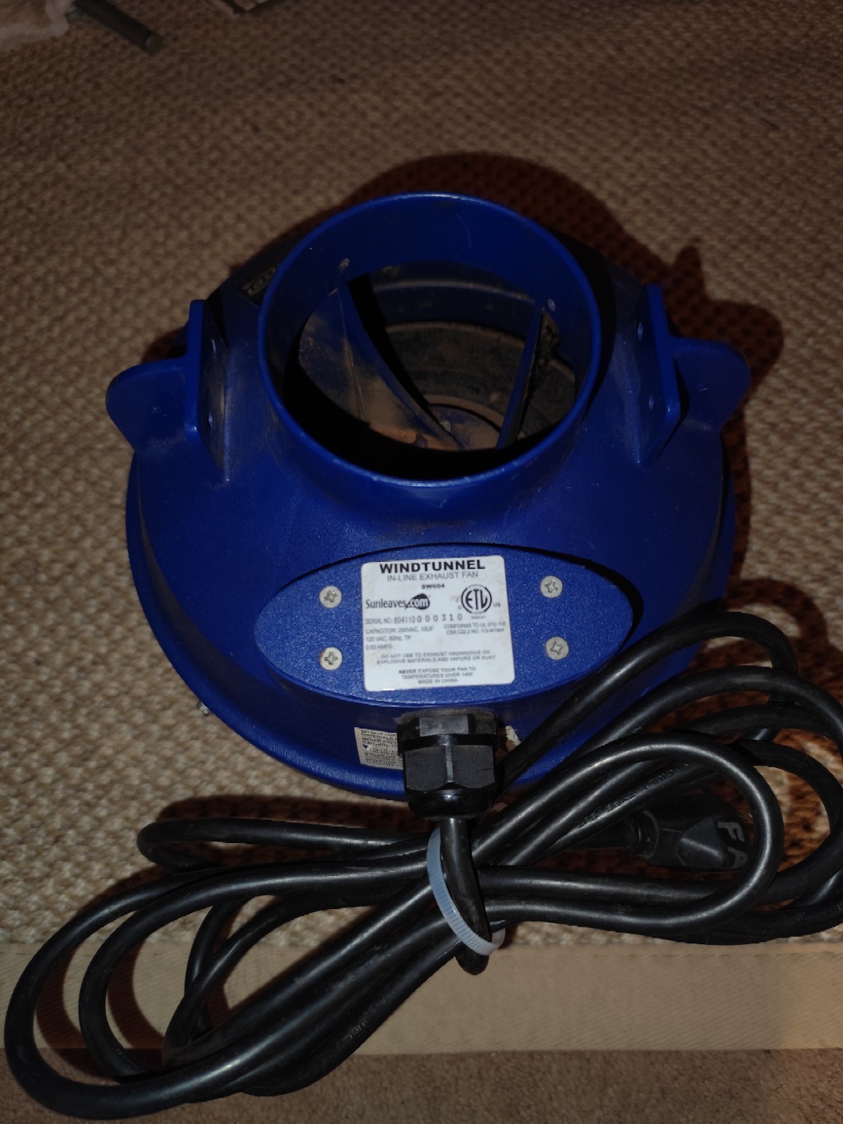 WindTunnel 4 Inline Exhaust Fan Air Vent Duct