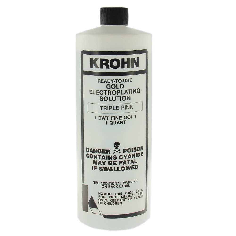 Krohn Rose Gold Plating Solution 14 Karat Triple Pink Electroplating One Quart