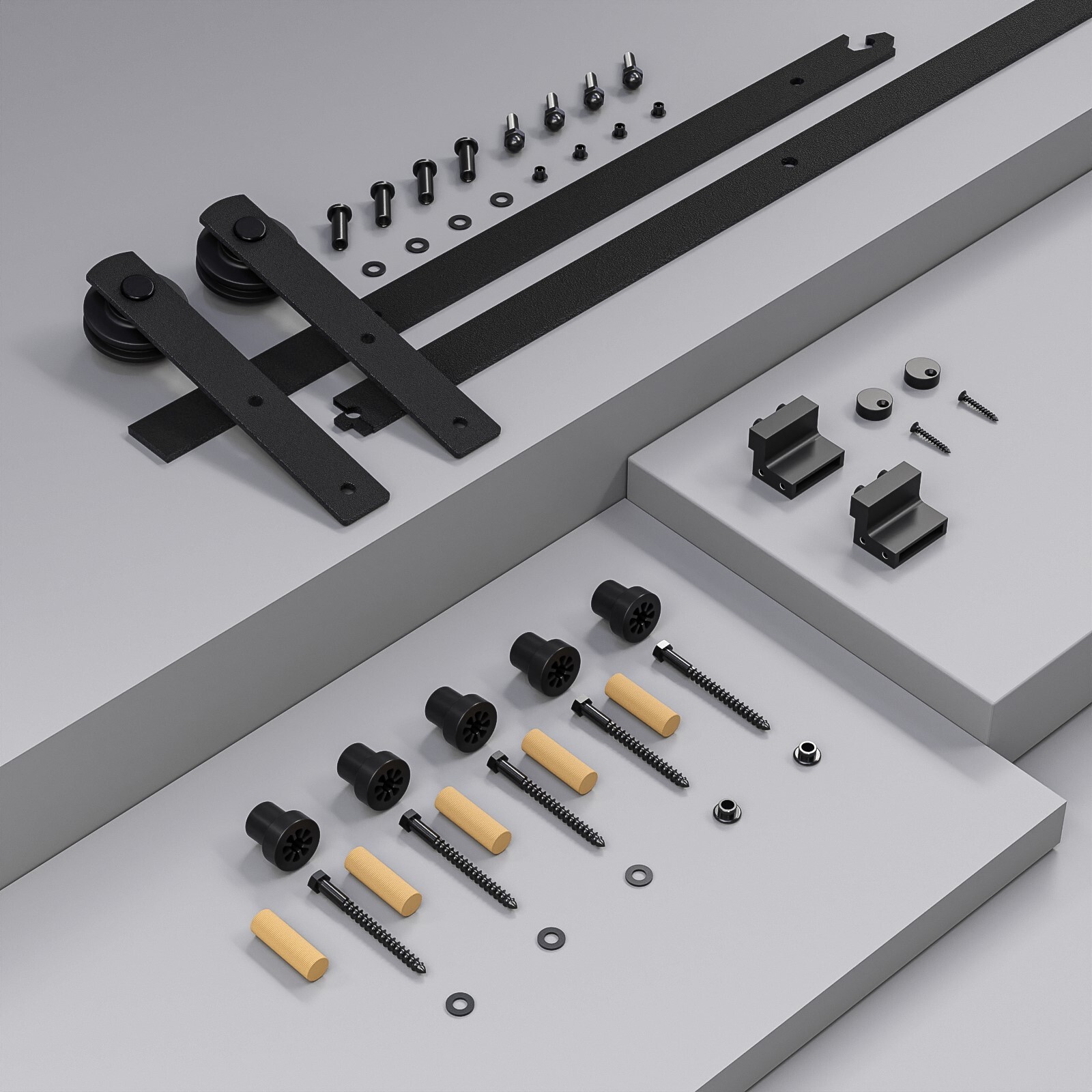 6FT/6.6FT Sliding Barn Door Hardware Track Kit Heavy Duty ,Smoothly.for Closet