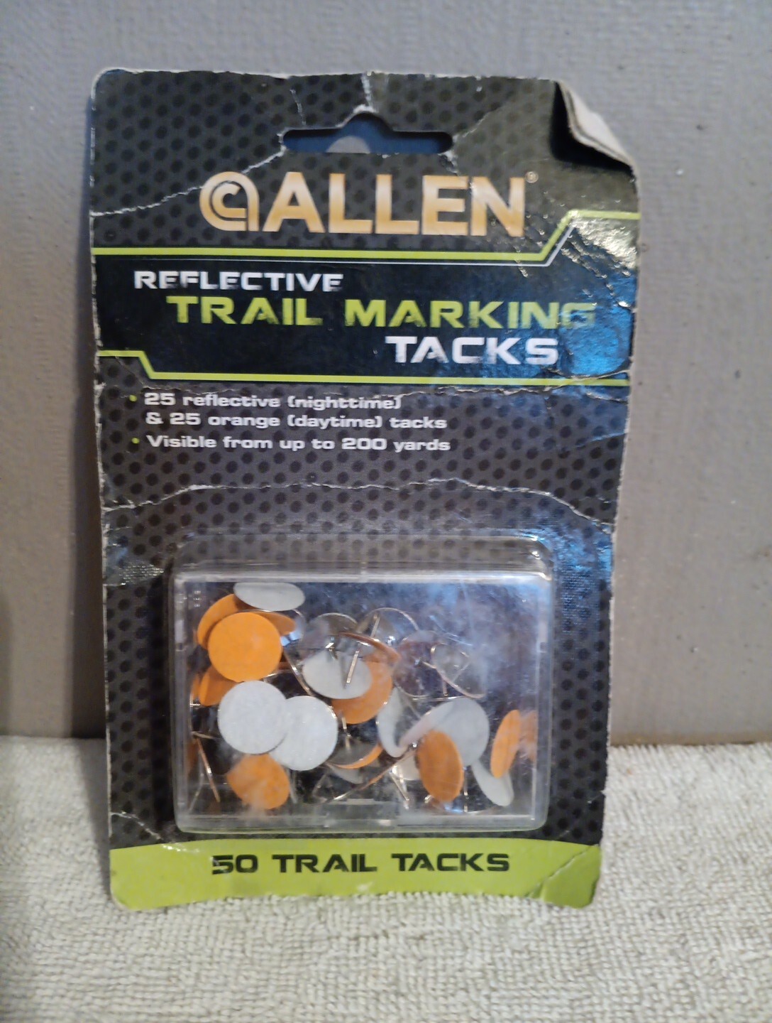 50 Allen Highly Luminous Reflective Hunting Trail Marking Tacks Visible 200 Yds.