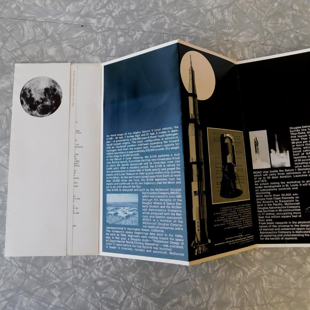 McDonnell Douglas NASA Apollo 11 Lunar Mission Event Sequence Fold-out Bio Cards