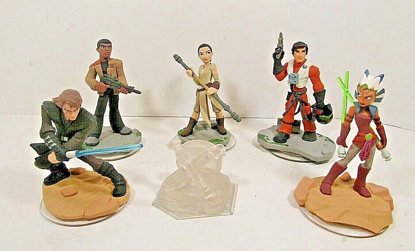 Disney Infinity 3.0 Star Wars Lot Rey Finn Ashoka Poe Anakin Twilight Crystal