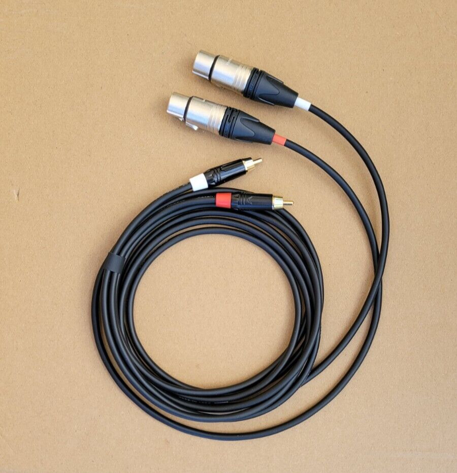 3'FT Mogami 2552 Cable Dual Neutrik XLR Female 3Pin to RCA Male Pro Audio sound