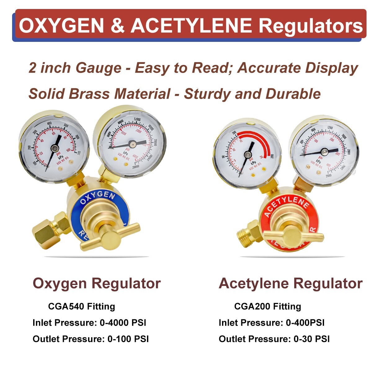 Portable brazing torch kit with Gauge Oxygen Acetylene Welding Cutting Torch Kit