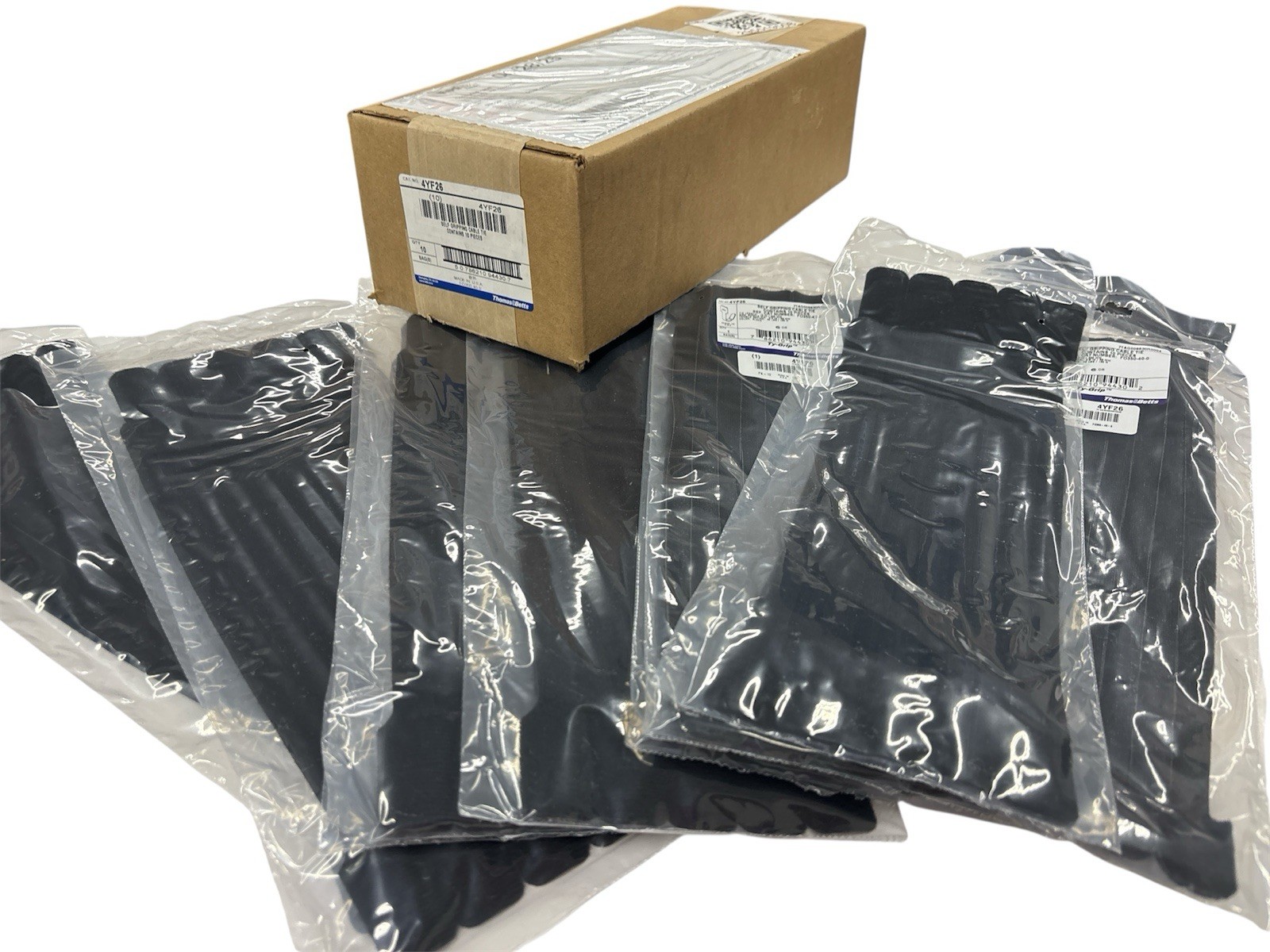 10 Packs (10 Each) Thomas & Betts Ty-Grip Self Gripping Hook & Loop Cable Ties