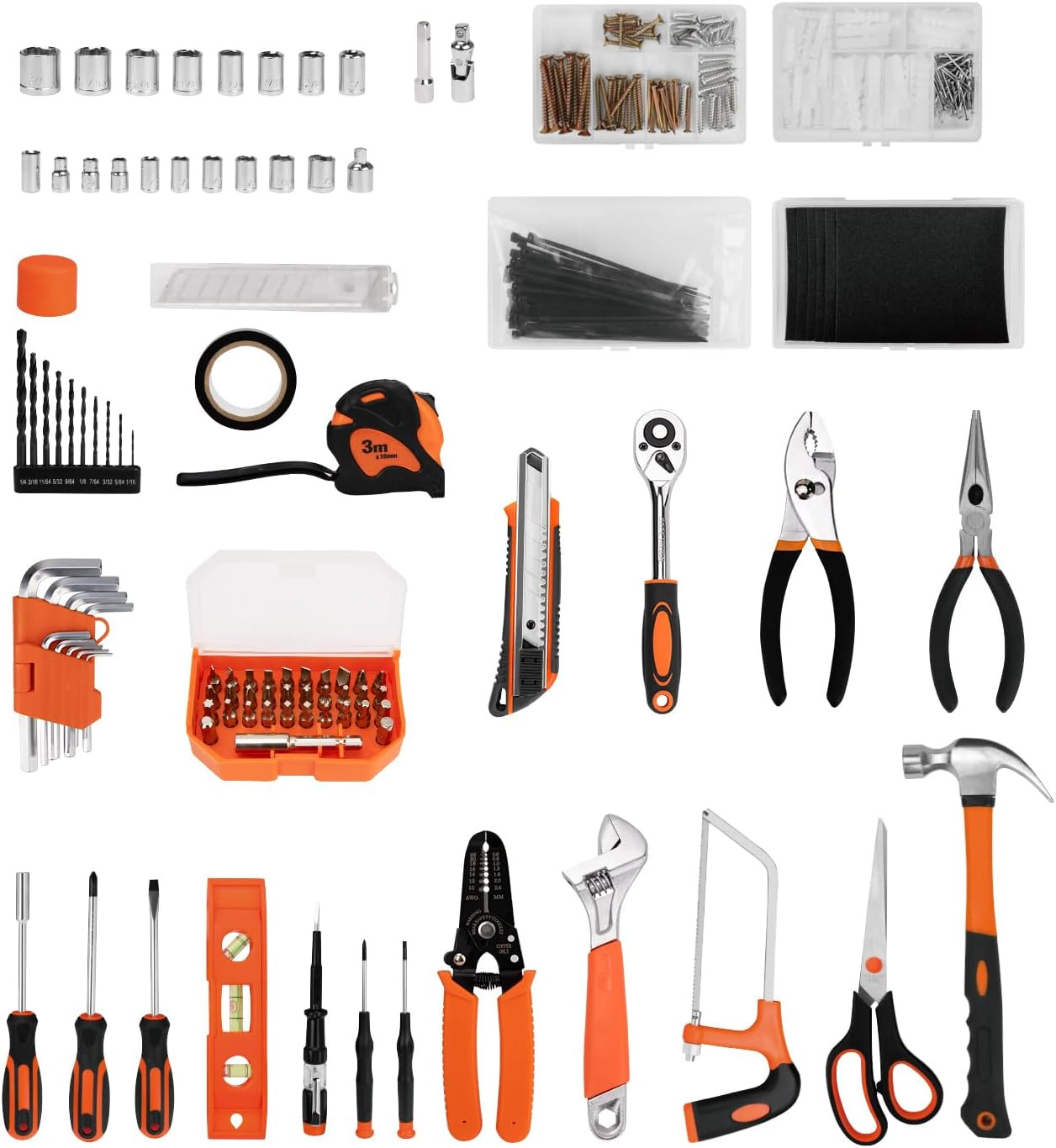 328-Piece Tool Set - Tool Kit Toolbox Storage Case with Drawer, General Househol