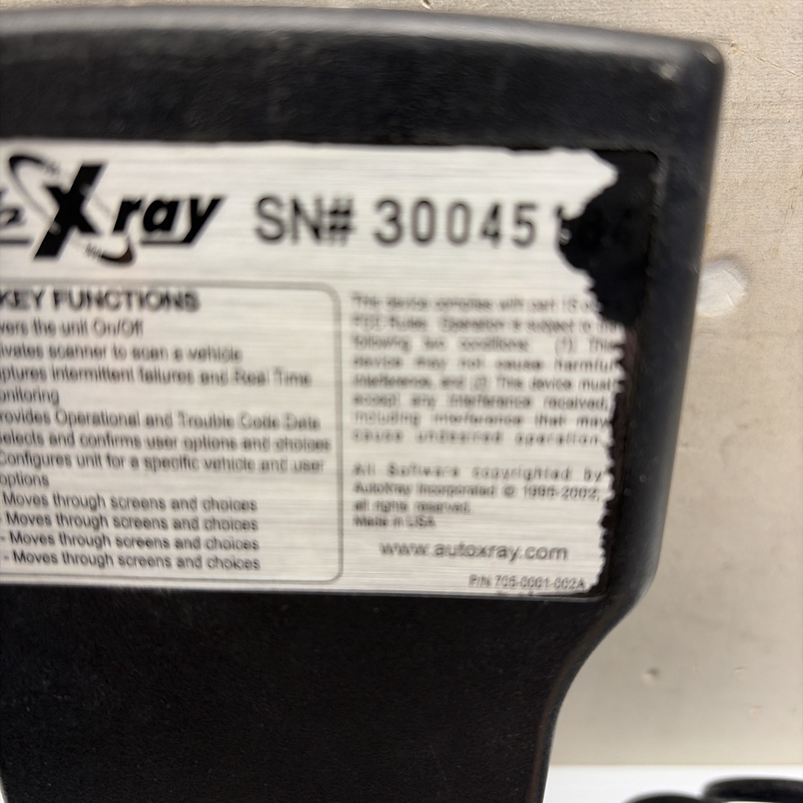 Autoxray Ez Read 1000 With Case Manual Interface Cable