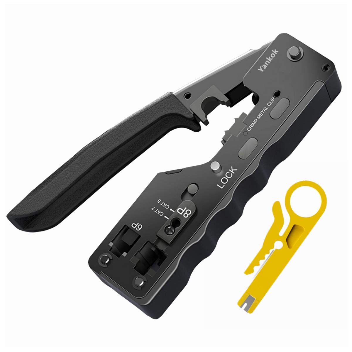 CAT5/6/7 Modular Crimper RJ45 RJ12 RJ11 Network Connectors Tool Black Handle