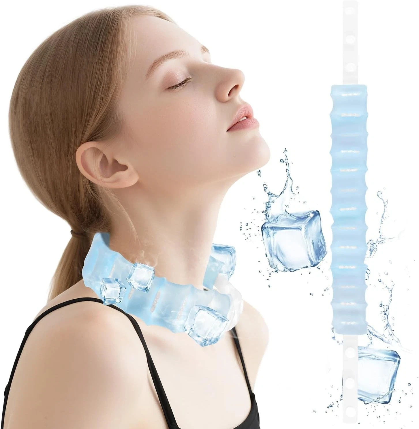 Cooling Neck Tube Ice Ring Cooler Reusable for Hot Summer 1 Pack