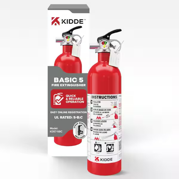 Kidde 2 lb BC Fire Extinguisher 5-B:C Home Workshop Dry Chemical w/ Bracket