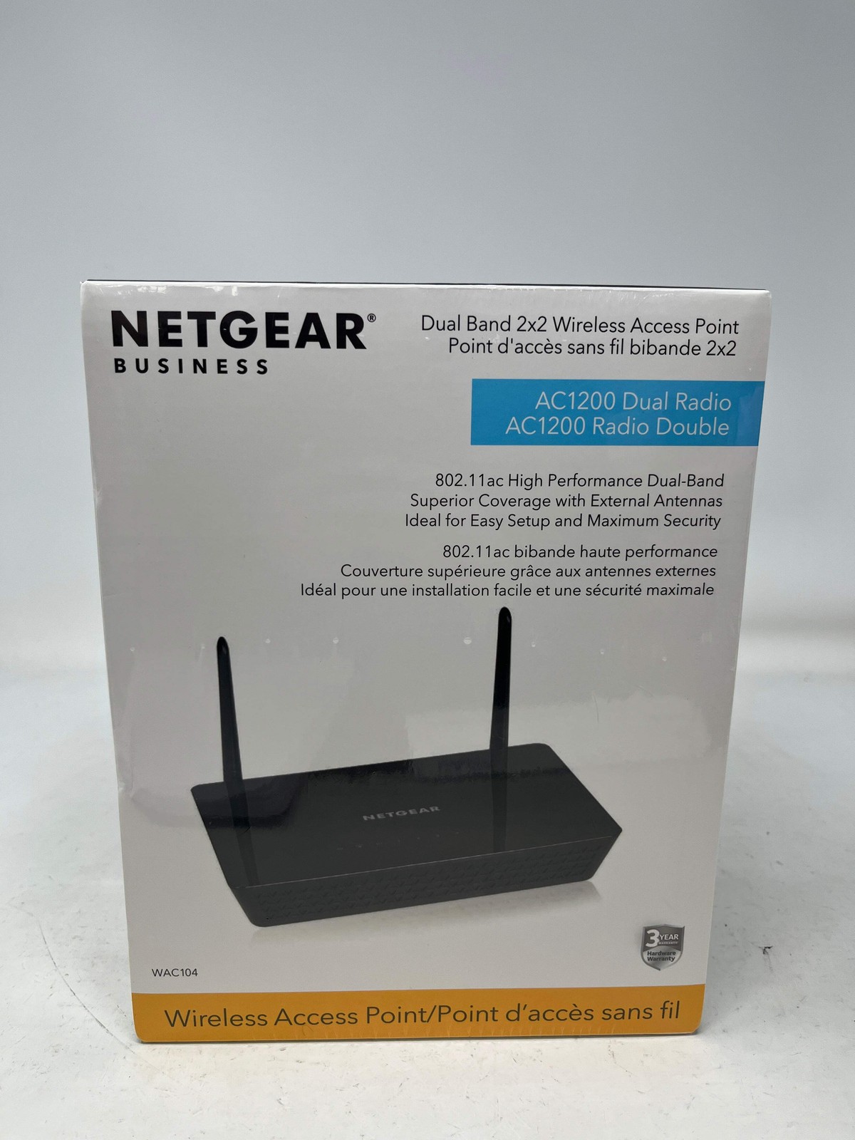 New Netgear WAC104-100NAS AC1200 Dual-Band Wireless Access Point