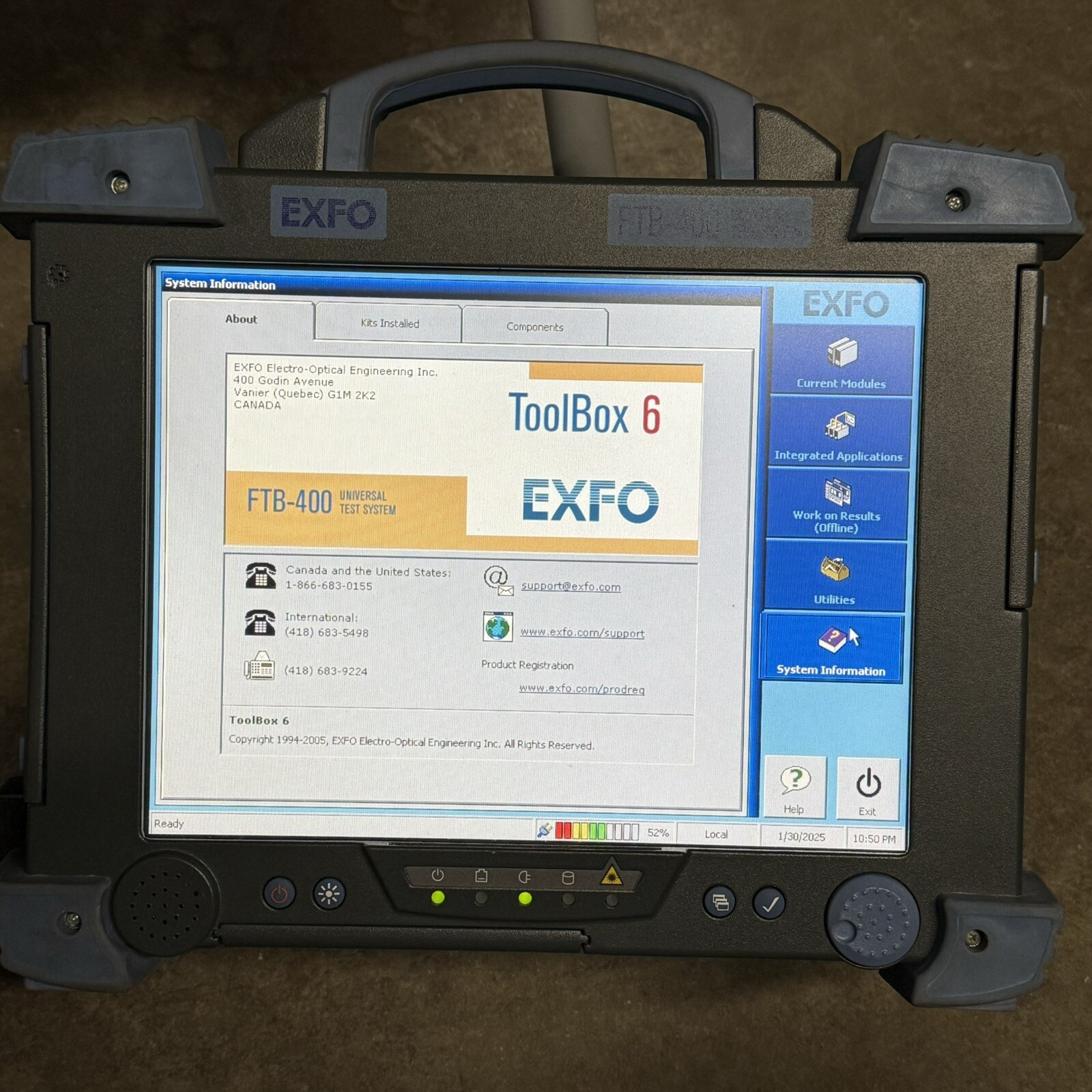 EXFO FTB-400 GP-407 Universal Fiber Optic Test System Mainframe - Tested