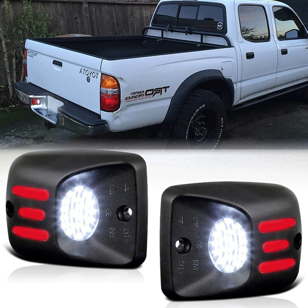 2pcs For Toyota Tacoma 1995-2004 Red OLED Tube LED License Plate Light Tag Lamp