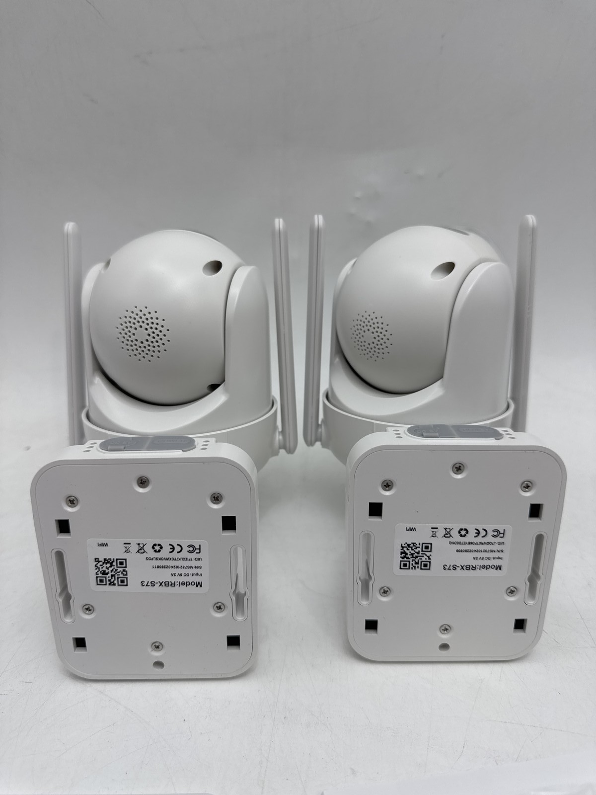 SEHMUA 2K Solar Security Cameras Wireless 2 Pack 360° View Pan RBX-S73 - White