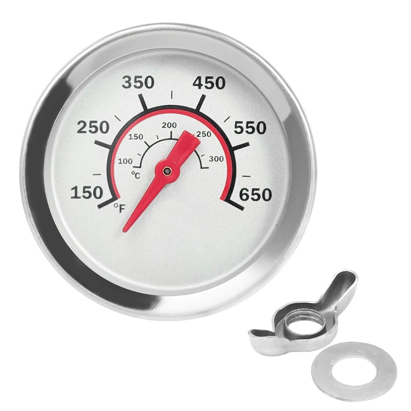 1.8 Inch Grill Temperature Gauge for CharBroil Inch, Silver