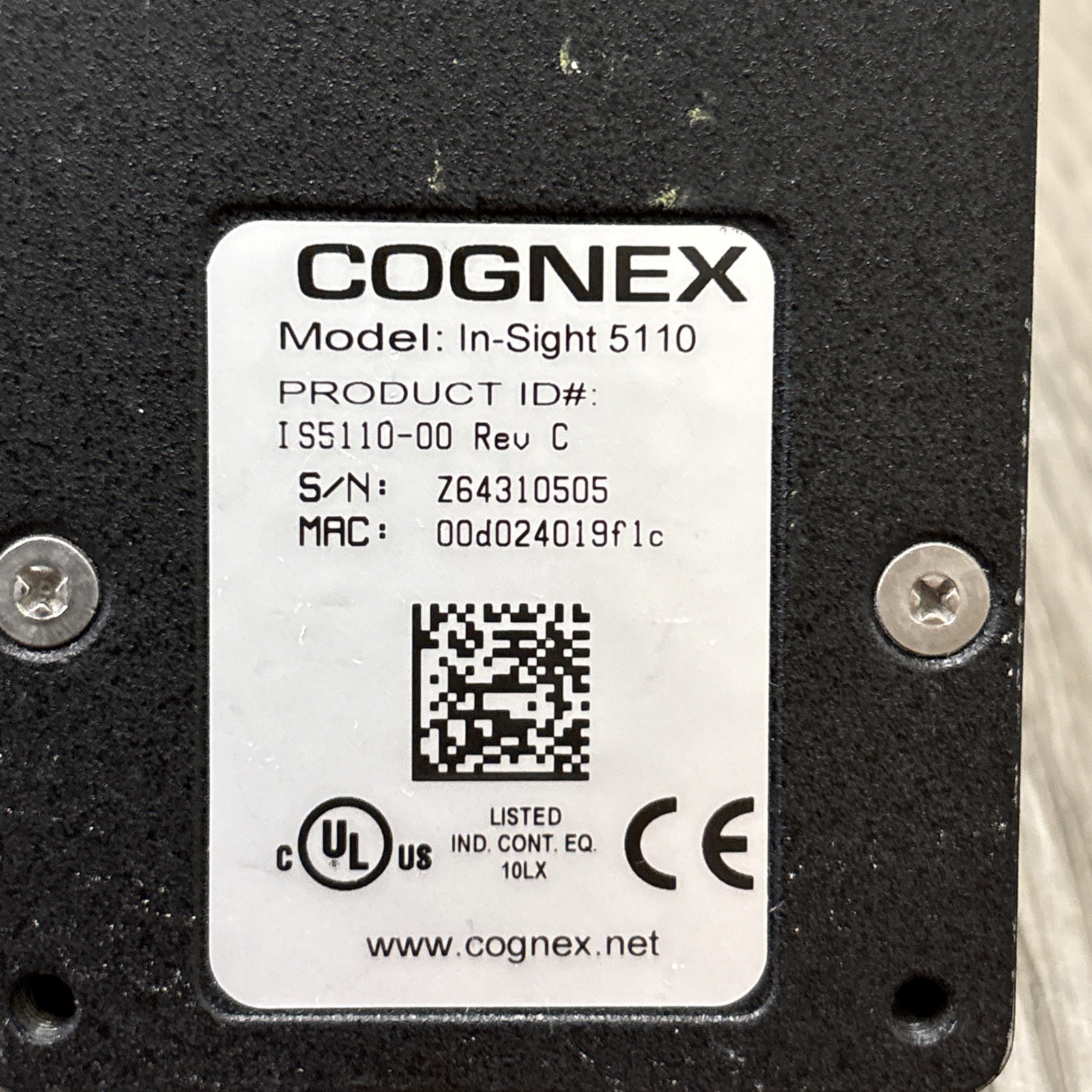Cognex In-Sight 5110 IS5110-00 Rev C Camera Vision Sensor System