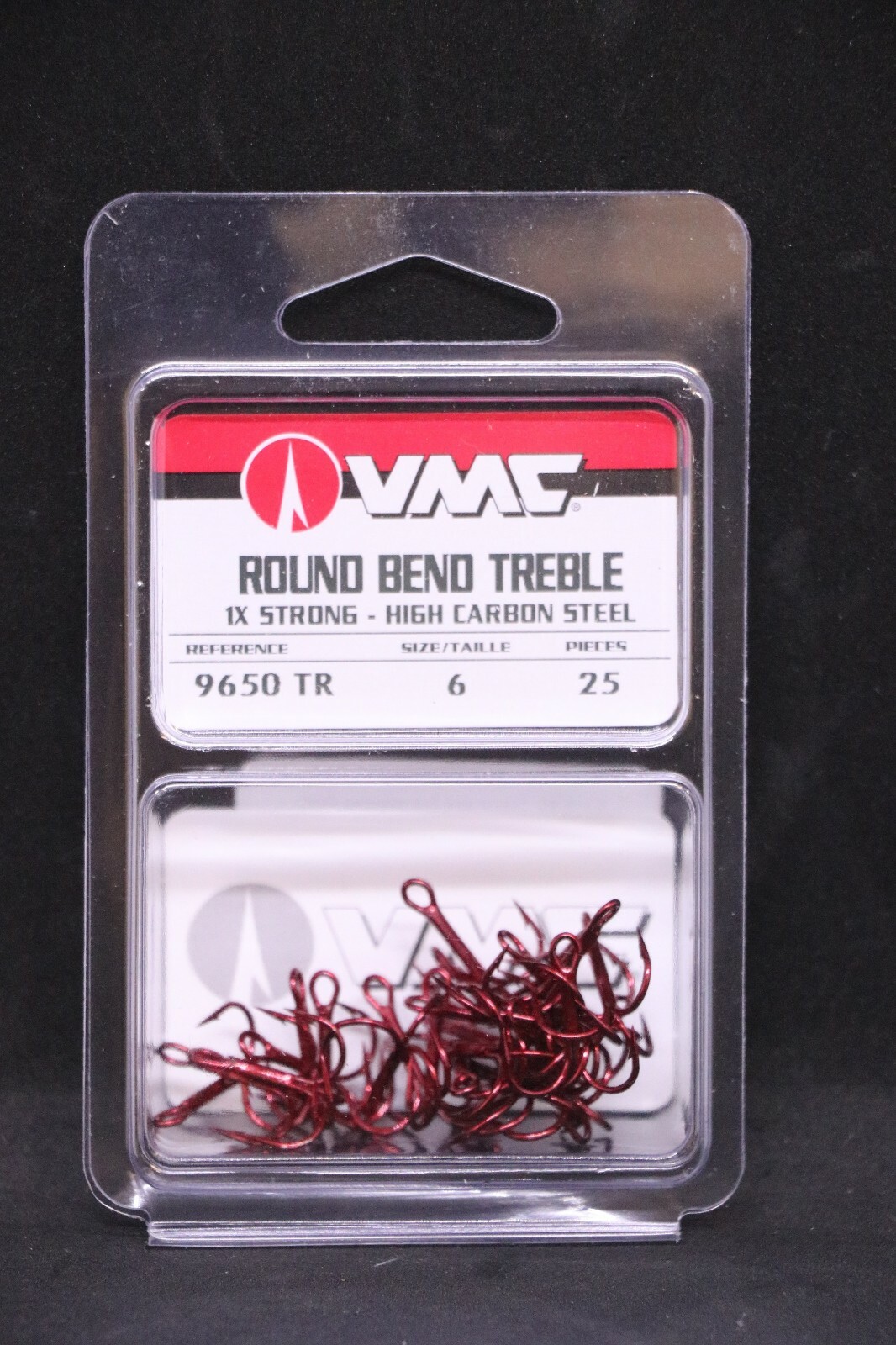 VMC 9650TR Tin Red Treble Hooks - Size 6 - Pack of 25 - 9650 Carbon Hooks