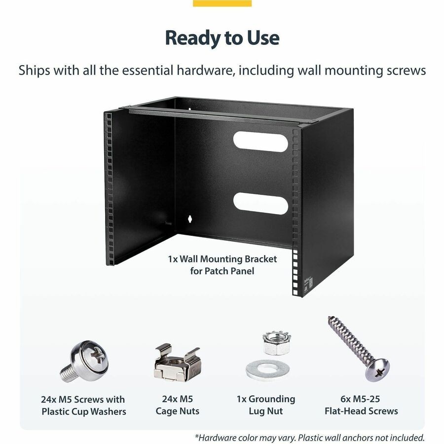 StarTech WALLMOUNT8 8U Wall Mount Bracket 12in Deep Steel