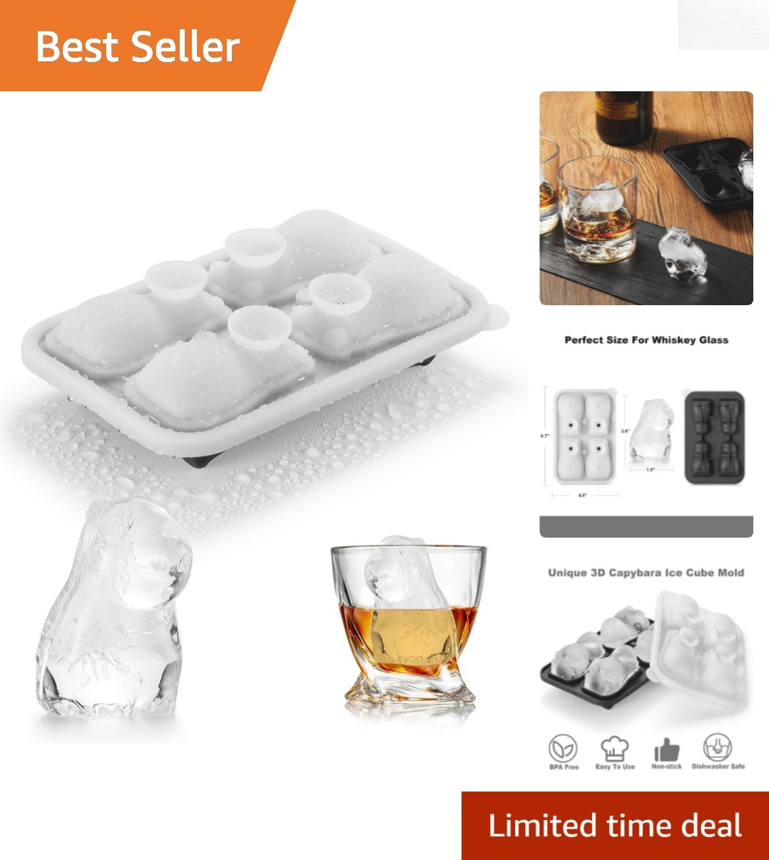 Charming Capybara Ice Cube Tray - Fun Gift for Drink Lovers and Enthusiasts