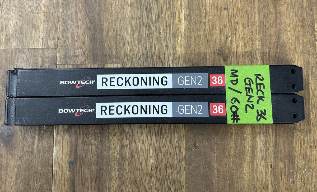 USED Bowtech Reckoning 36 Gen 2 Compound Bow Limbs – 60# Peak Weight – Med Draw