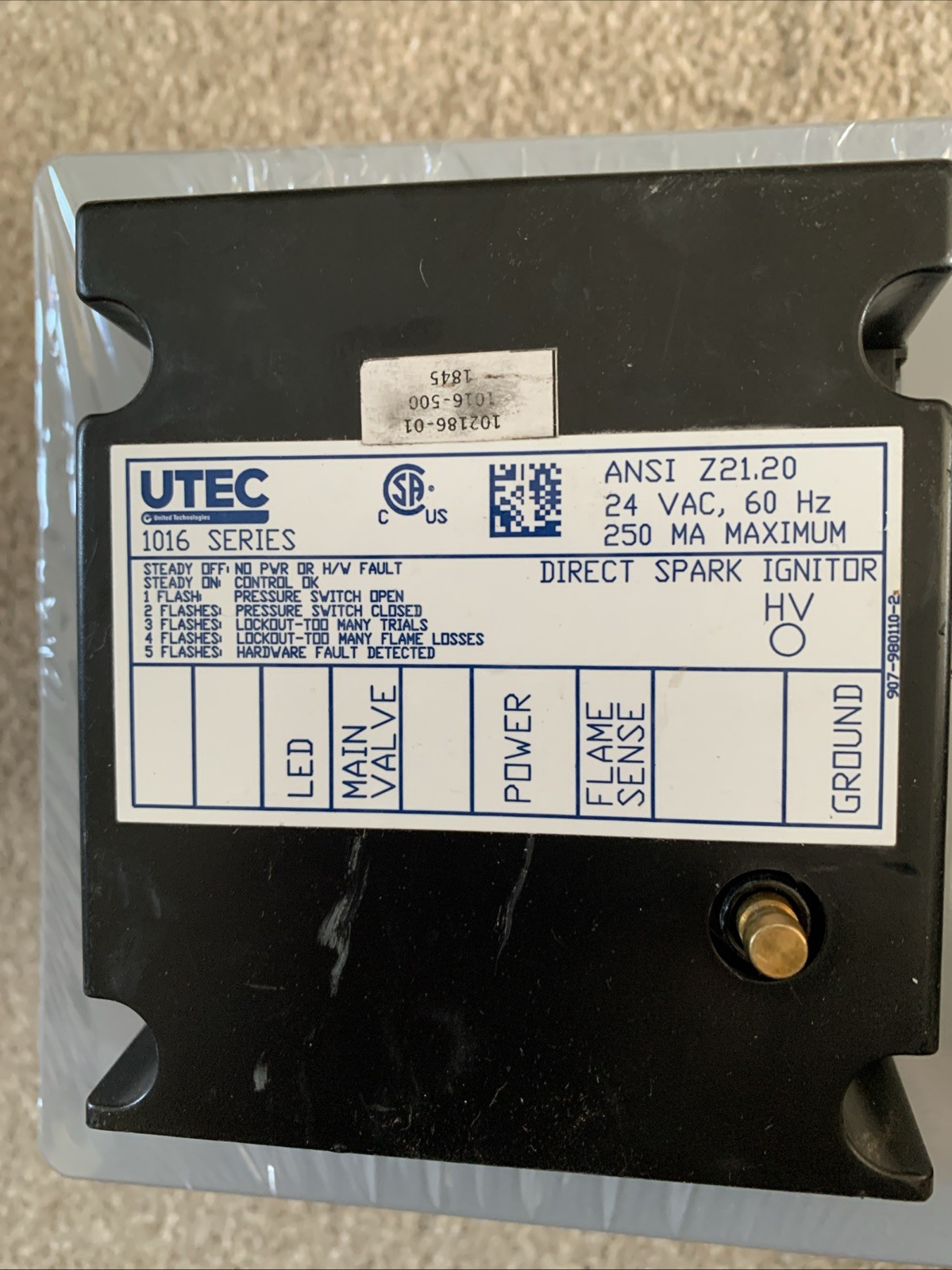 UTEC Direct Spark Ignitor 1016Series AAON And Lenox 1016-500 102186-01