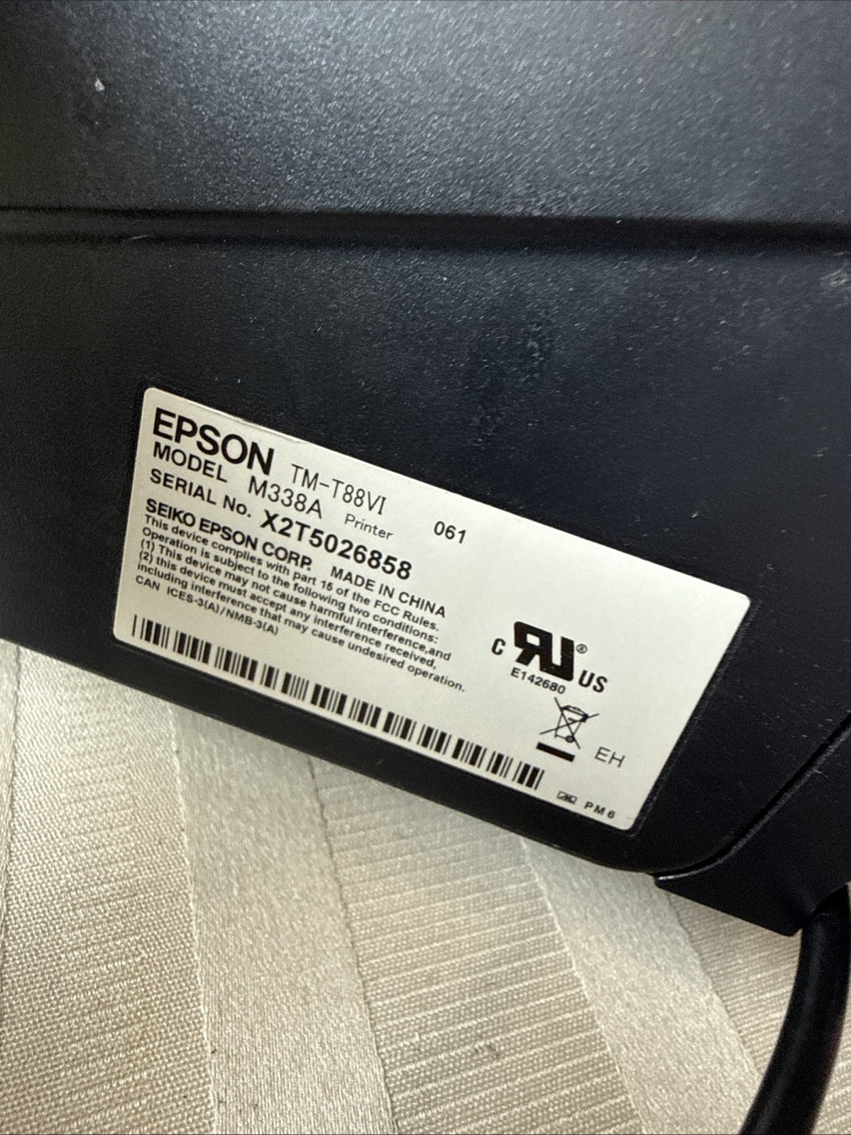 EPSON TM-T88VI Thermal POS receipt printer Ethernet Serial M338A
