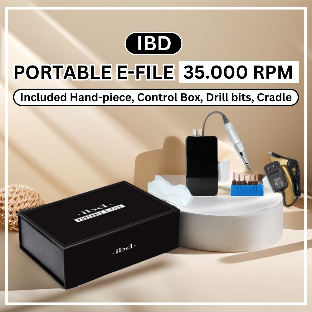 IBD Portable E-File Nail Drill 35K RPM | Cordless, Drill Bits & Cradle Included