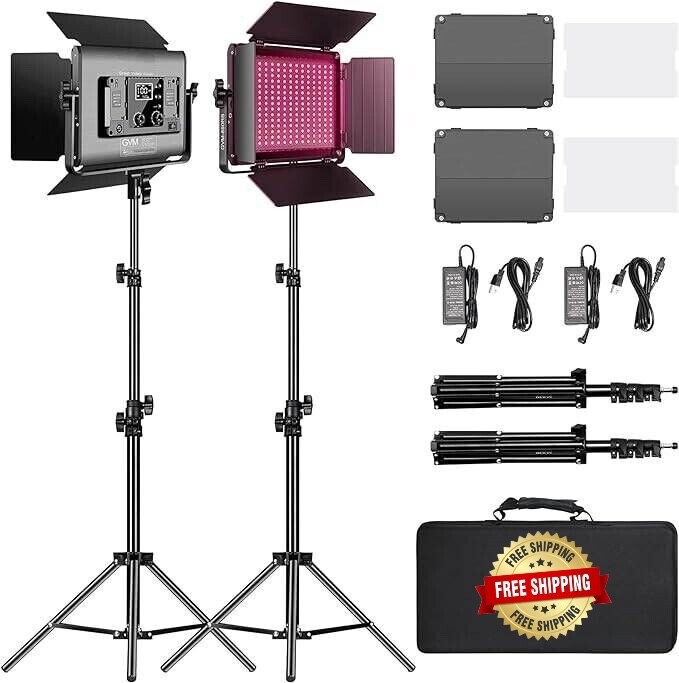 Luz de vídeo LED RGB con control Bluetooth, kit de iluminación de estudio. neuvo