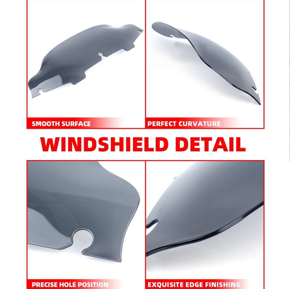 6" Smoke Windshield Windscreen For Harley Davidson Electra Glide Classic FLHTC