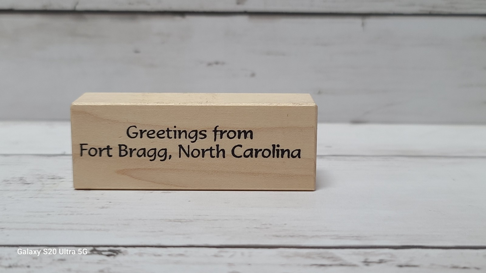 Greetings from Fort Bragg, North Carolina Wood Mounted Rubber Stamp, Rare, New