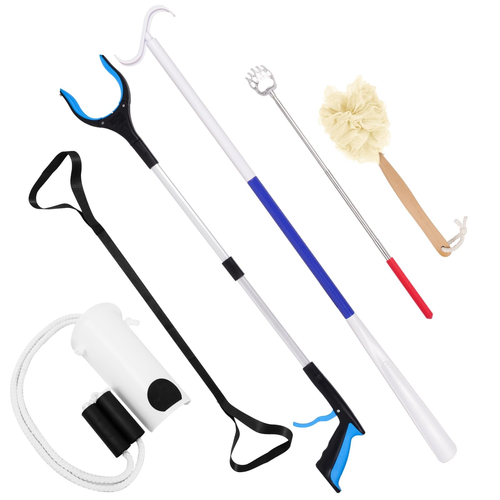 6 PC Hip Recovery Kit for Elderly and Knee Back Surgery Patients with Grabber...