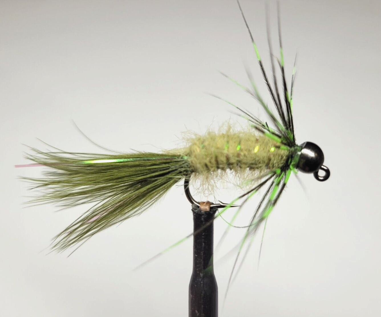 BUGGY CHENILLE - OLIVE - Small 2mm - 5 Yd. pc. - Fly & Jig Tying Material - NEW!