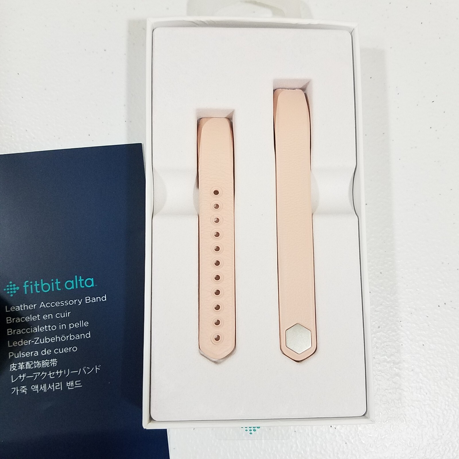 Fitbit Alta Leather Band Size Large - Blush Pink